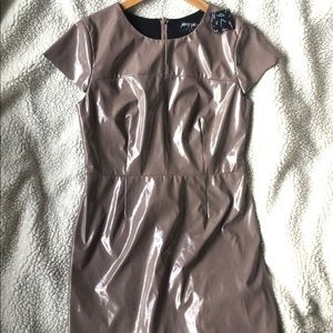 NWT Nasty Gal taupe faux latex dress